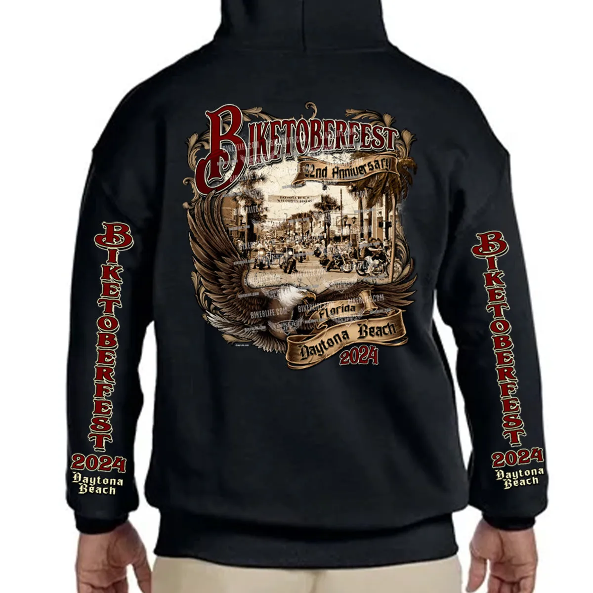 2024 Biketoberfest Daytona Beach Legendary Main Street Pullover Hoodie