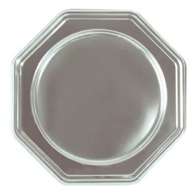 2pk Deluxe Metallic Silver Round Octagonal Platters 30cm