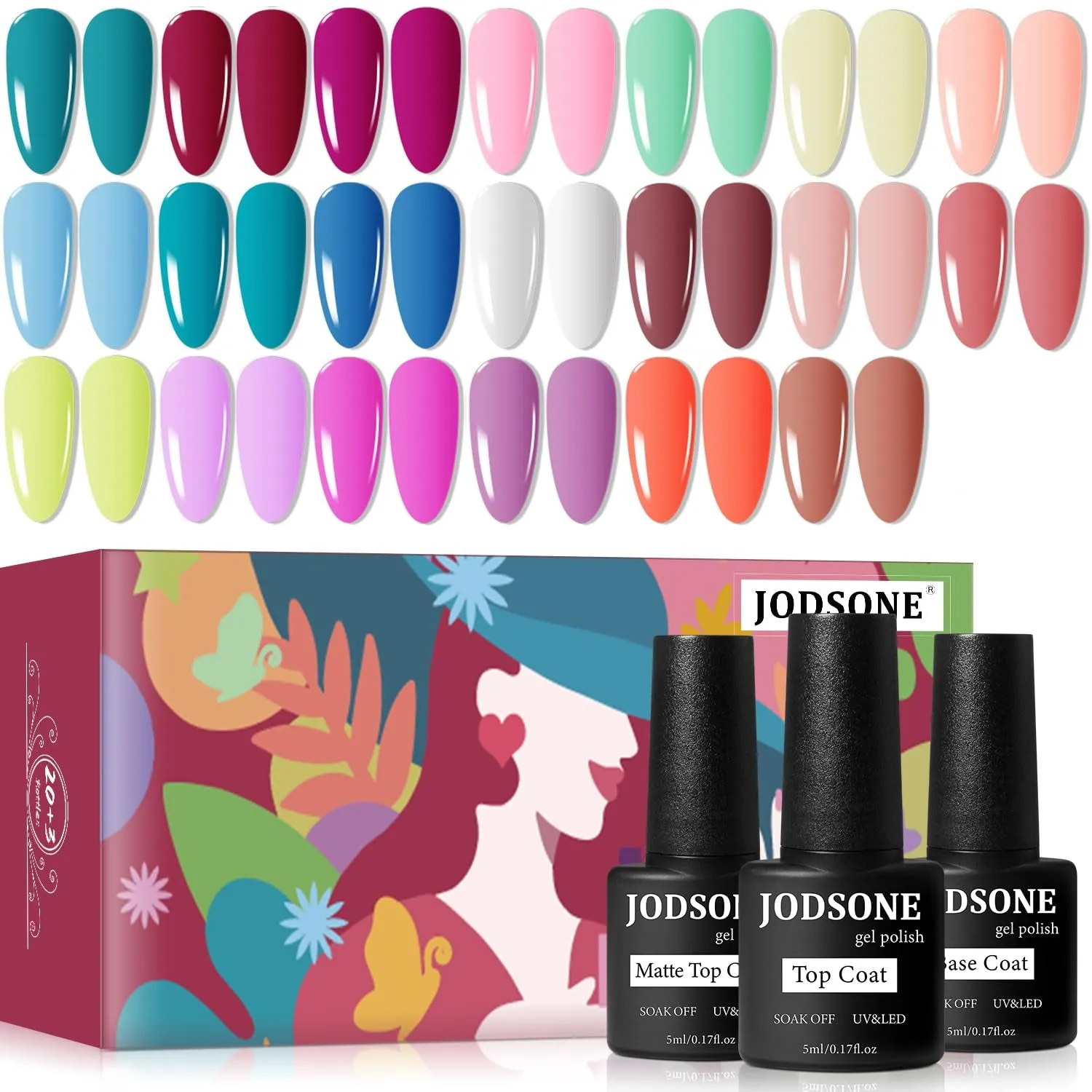 60-Piece Professional Gel Nail Polish Set with UV Lamp and Base/Top Coats for All-Season Manicure