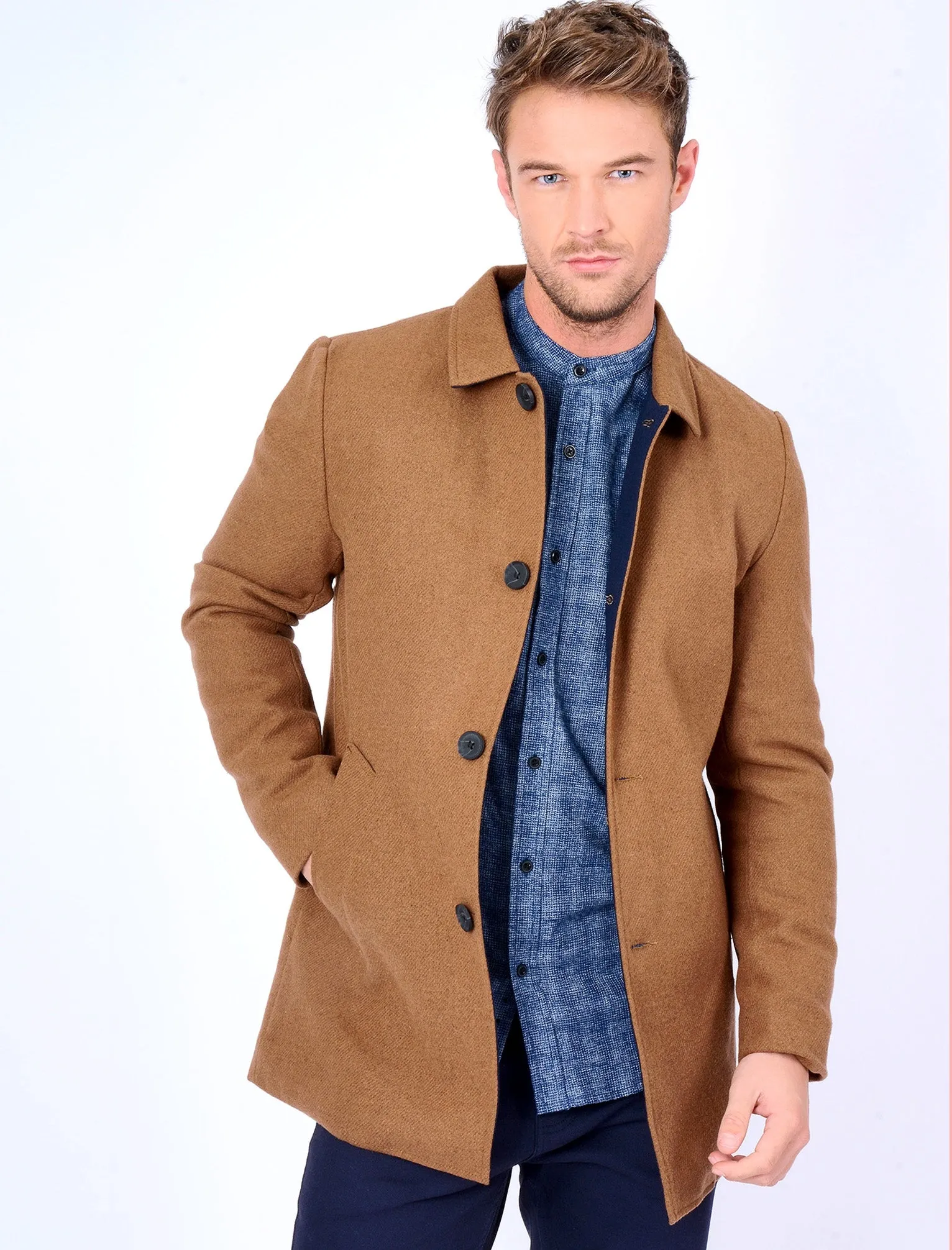 Abdale2 Wool Blend Coat in Camel - Tokyo Laundry