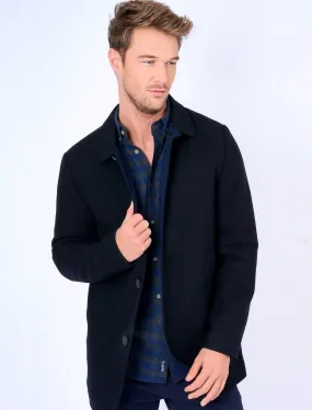 Abdale2 Wool Blend Coat in Navy - Tokyo Laundry