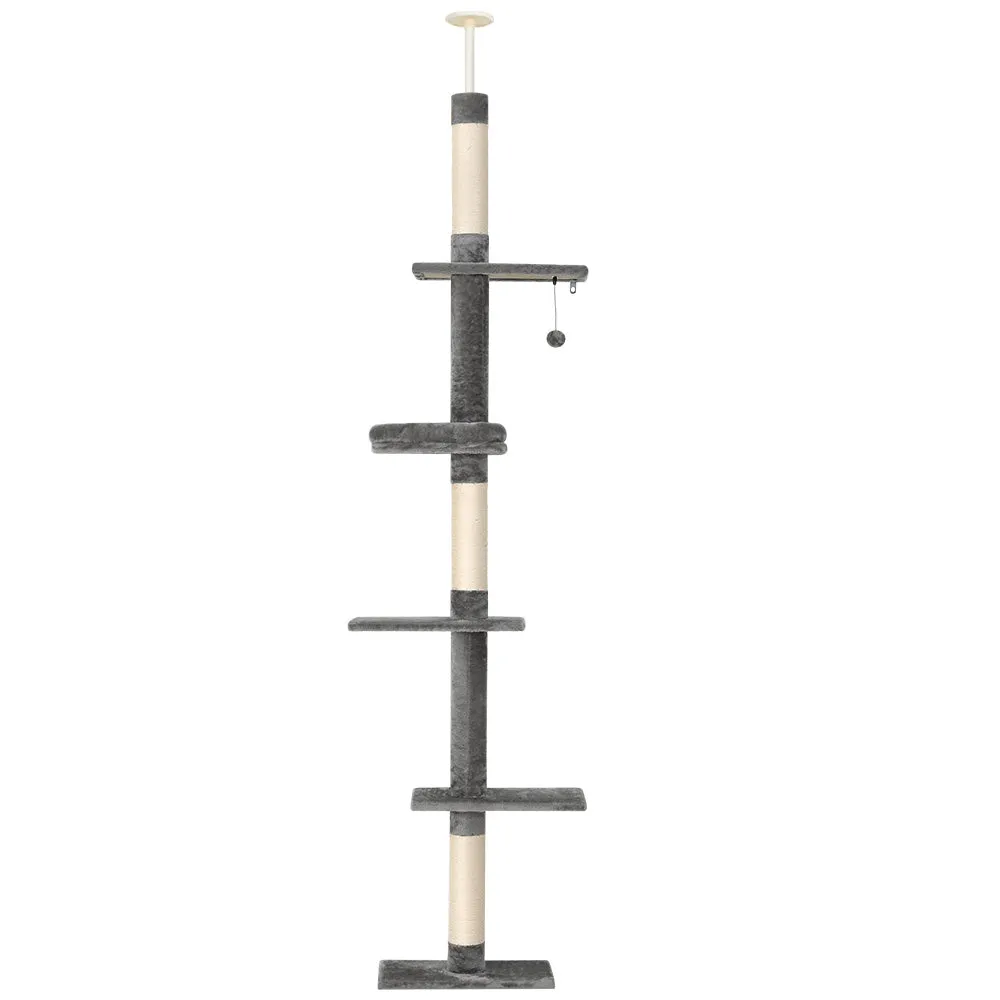 Adjustable Floor-to-Ceiling Cat Tree, 5 Levels, i.Pet