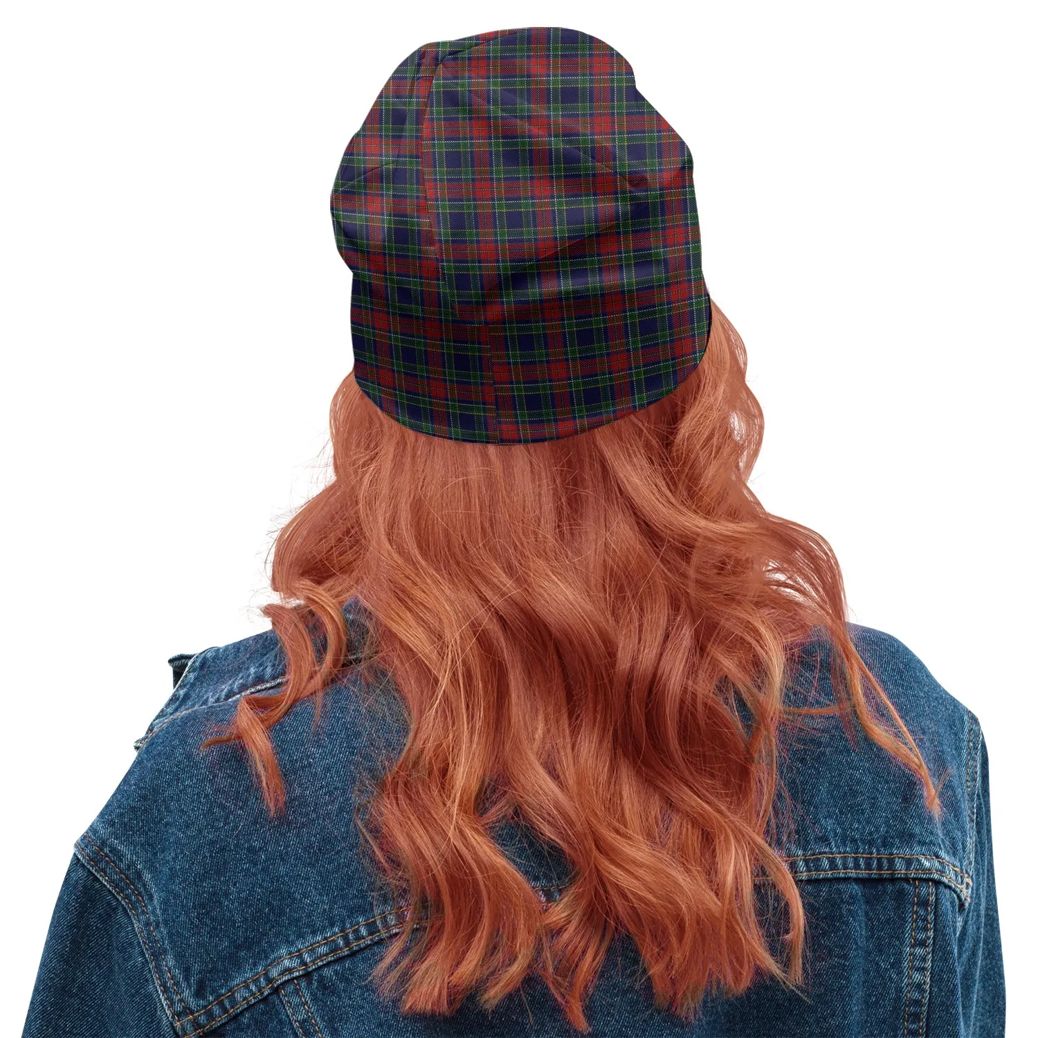 Allison Red Tartan Beanies Hat with Family Crest