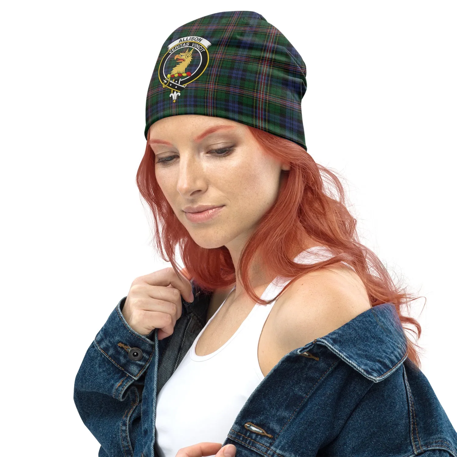 Allison Tartan Beanies Hat with Family Crest