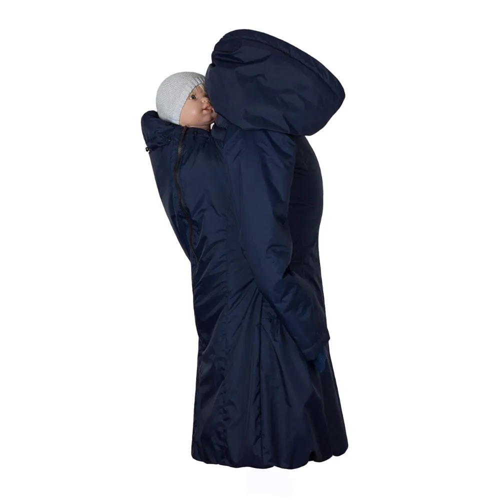 Angel Wings Babywearing Winter Coat Dark Blue