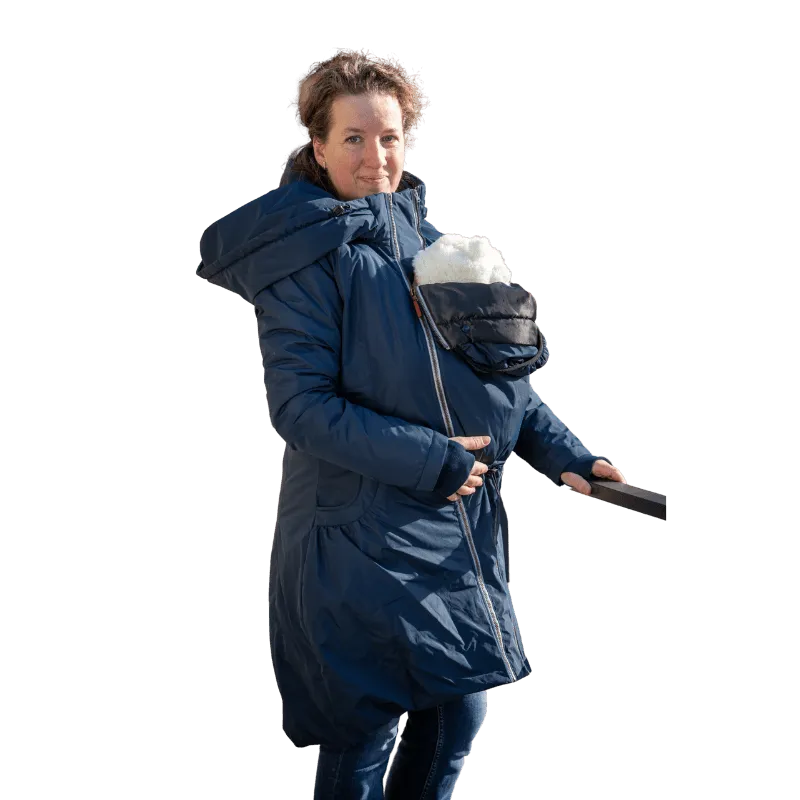 Angel Wings Babywearing Winter Coat Dark Blue