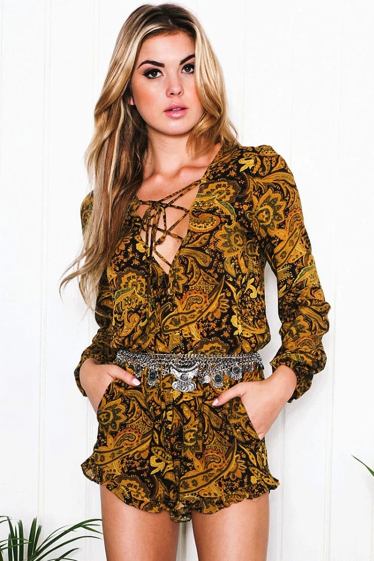 Ariana Paisley Print Romper