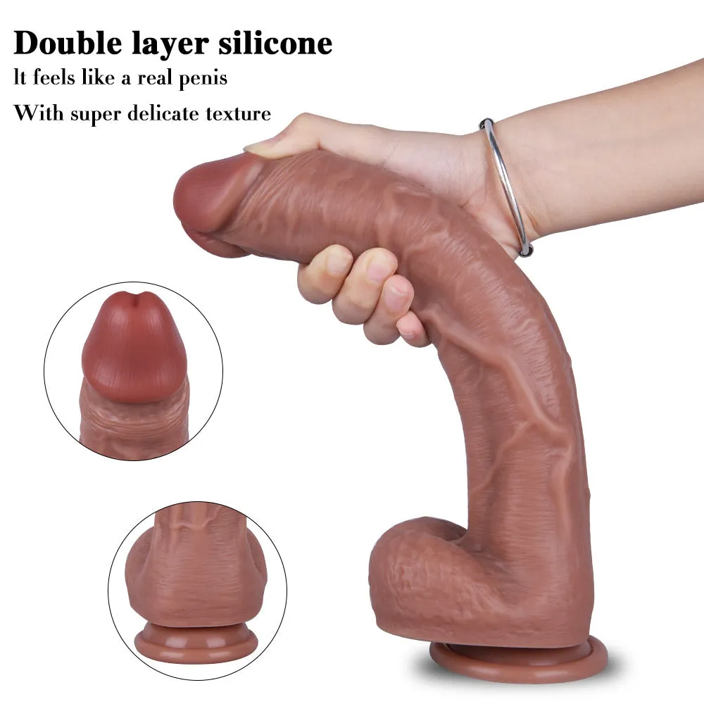 B78 Tiger Extra-Large Ultra Realistic Silicone Suction Cup Dildo with Balls 11.4 Inch