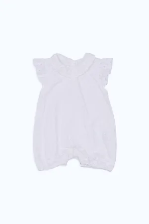 Babies White Textured Romper