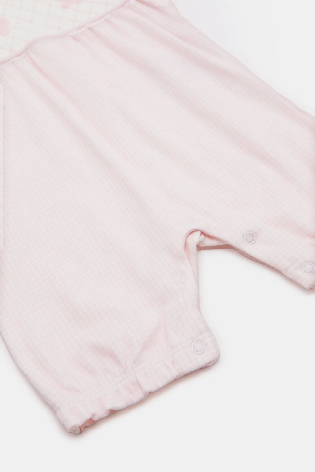 Baby Pink Check Peter Pan Collared Romper