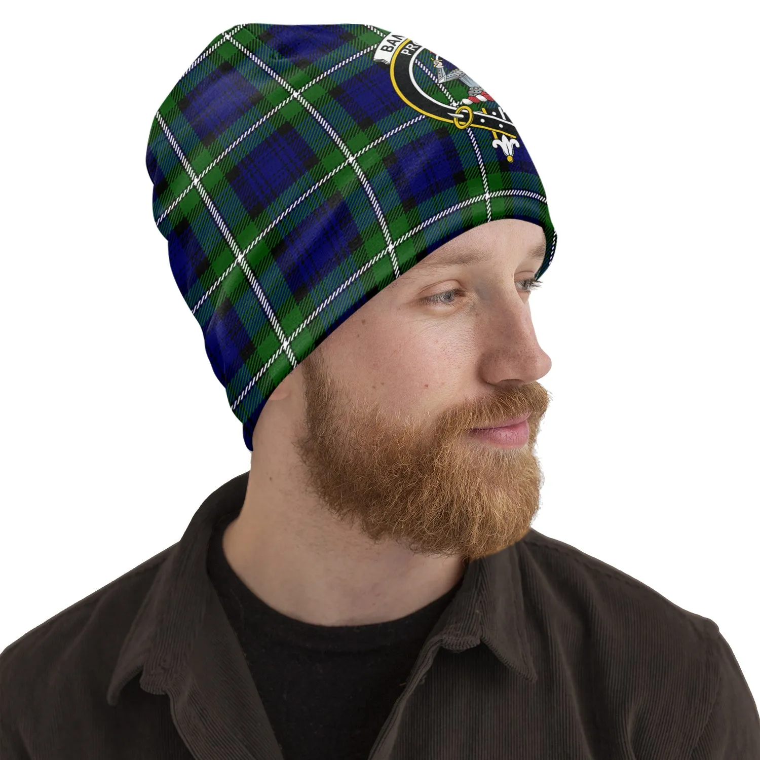 Bannerman Tartan Beanies Hat with Family Crest