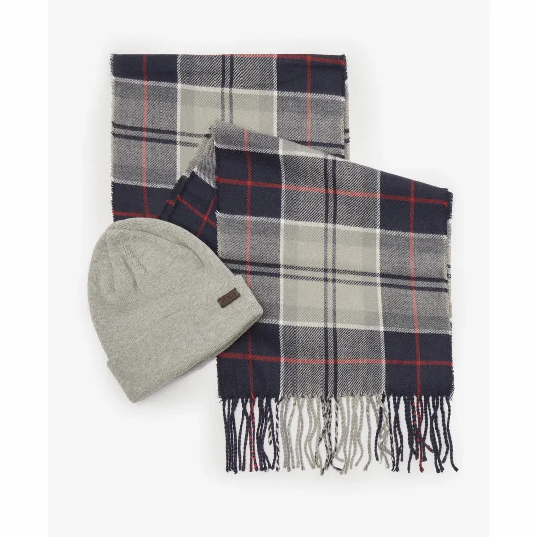 Barbour Swinton Beanie & Galingale Scarf Gift Set Blue Granite