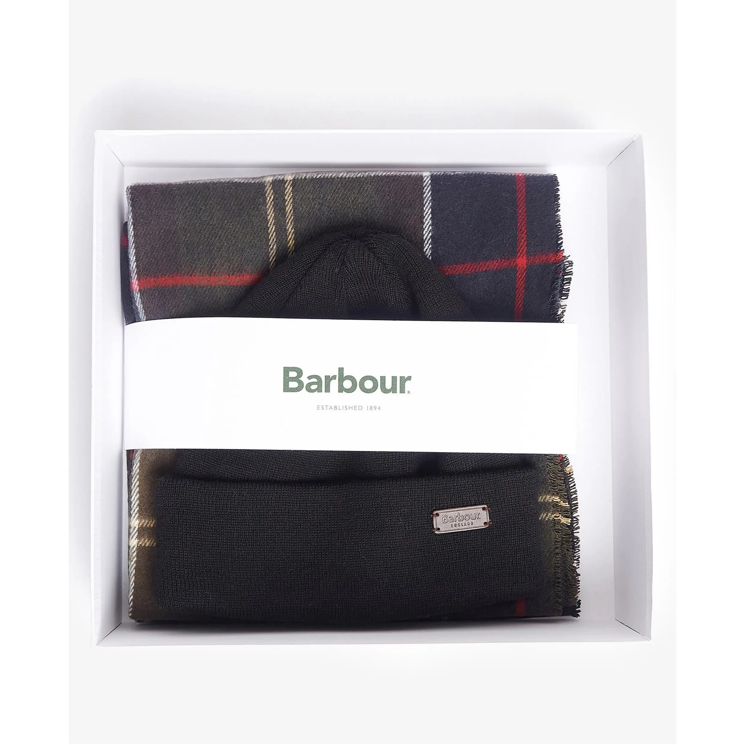 Barbour Swinton Beanie & Galingale Scarf Gift Set Classic