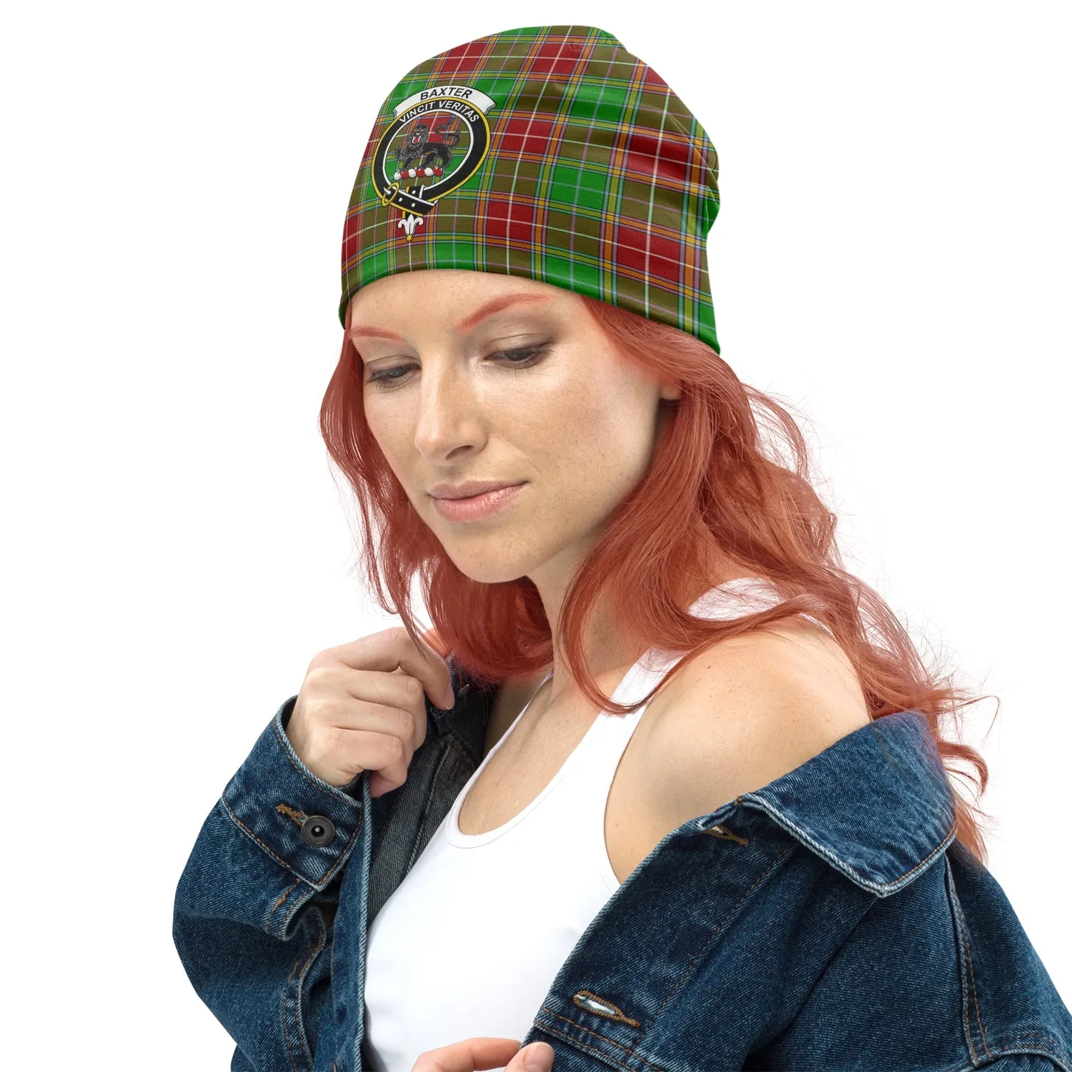 Baxter Modern Tartan Beanies Hat with Family Crest