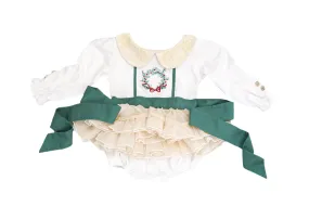 BEG Deck the Halls Christmas Romper Baby Girls