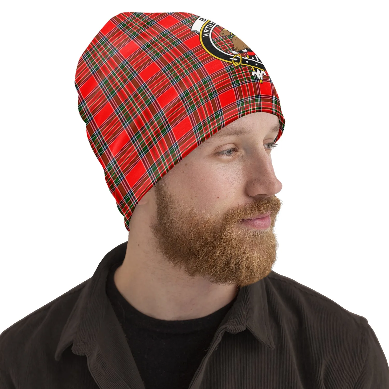 Binning Tartan Beanies Hat with Family Crest