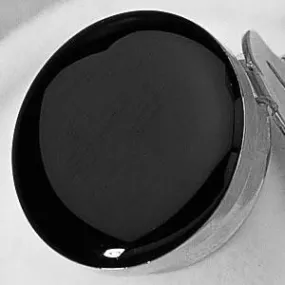 Black Enamel with Silver Trim Button Cover