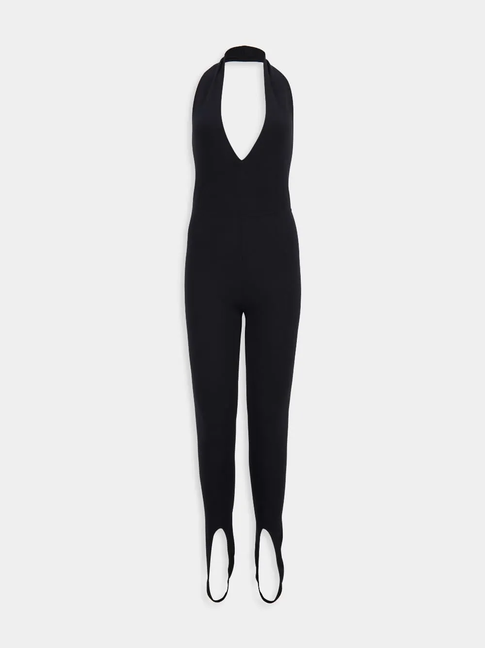 Black Halterneck Open-Back Jumpsuit