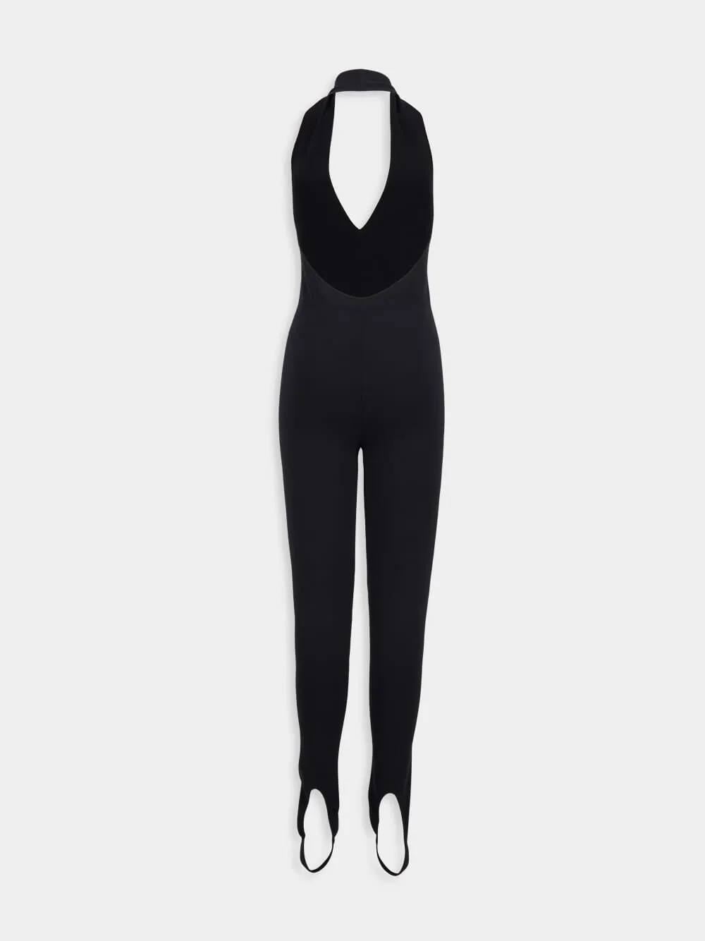 Black Halterneck Open-Back Jumpsuit