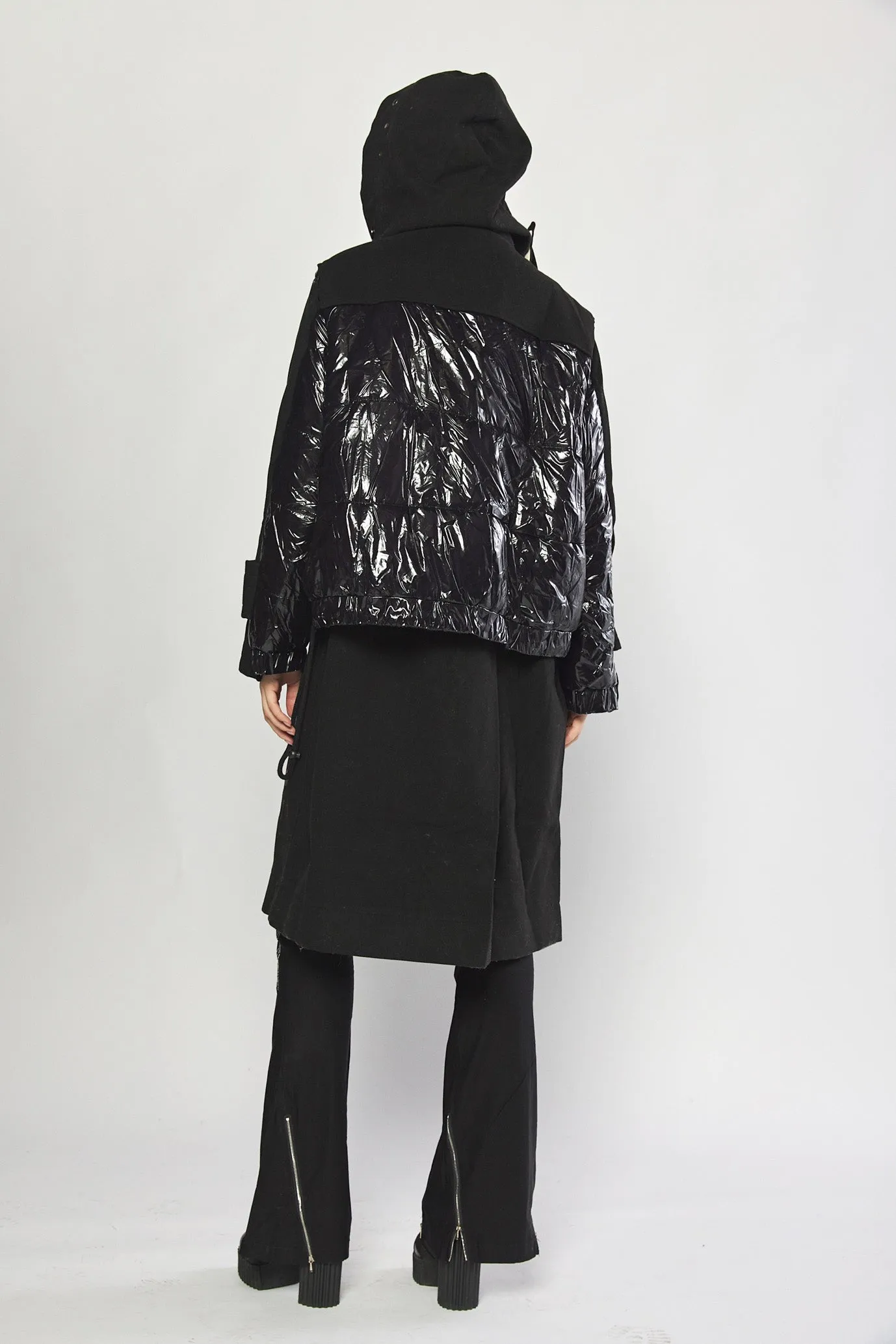 Black layered coat | SUP JACKET LONG