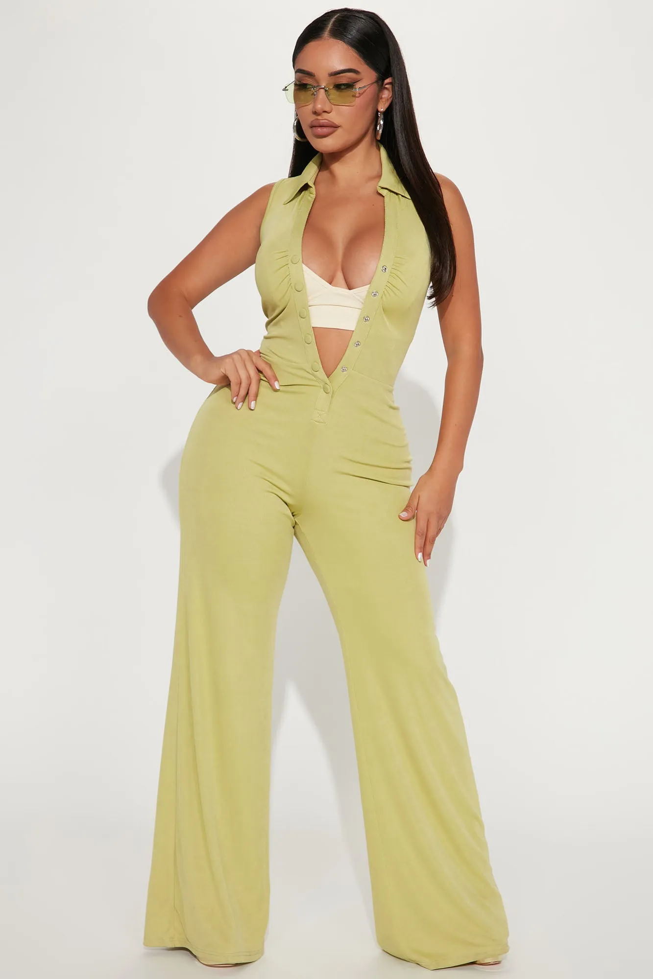 Blaire 2 Piece Jumpsuit - Chartreuse