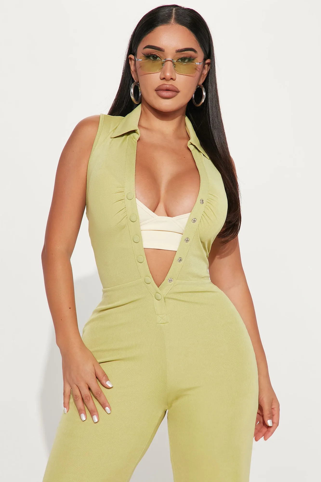 Blaire 2 Piece Jumpsuit - Chartreuse