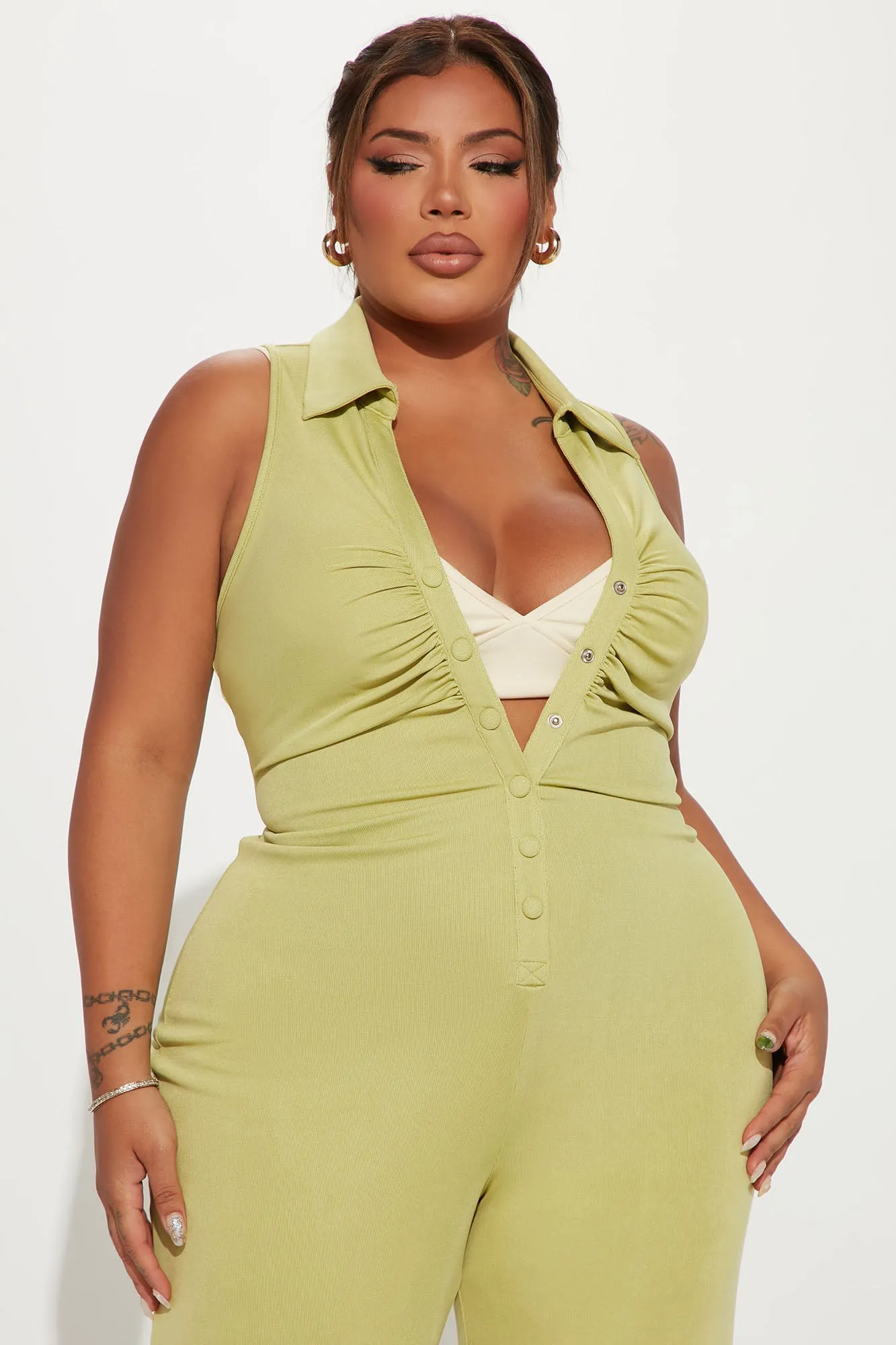 Blaire 2 Piece Jumpsuit - Chartreuse