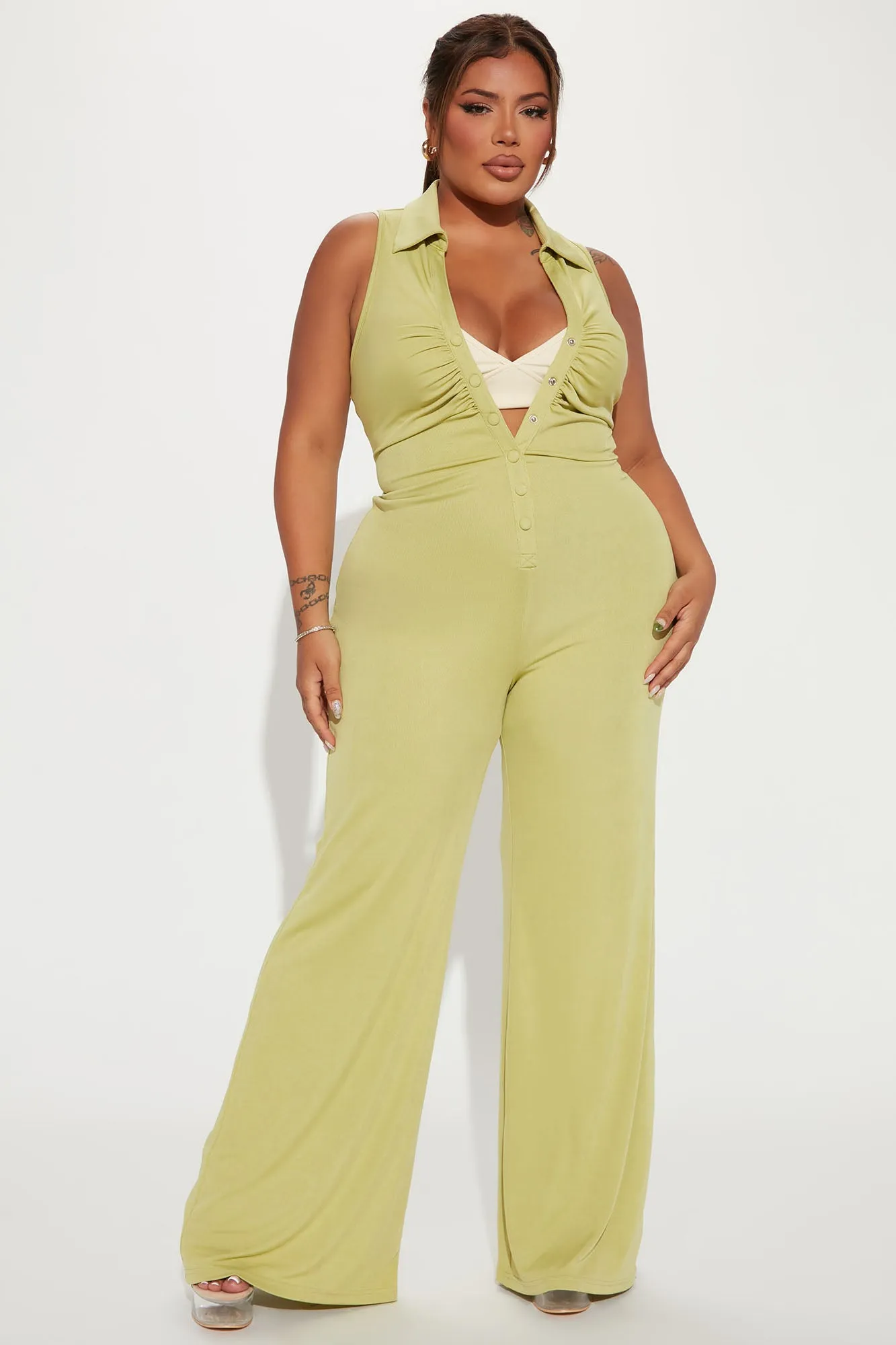 Blaire 2 Piece Jumpsuit - Chartreuse