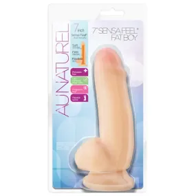 Blush Au Naturel 7 in. Fat Boy Posable Dual Density Dildo with Balls & Suction Cup Brown