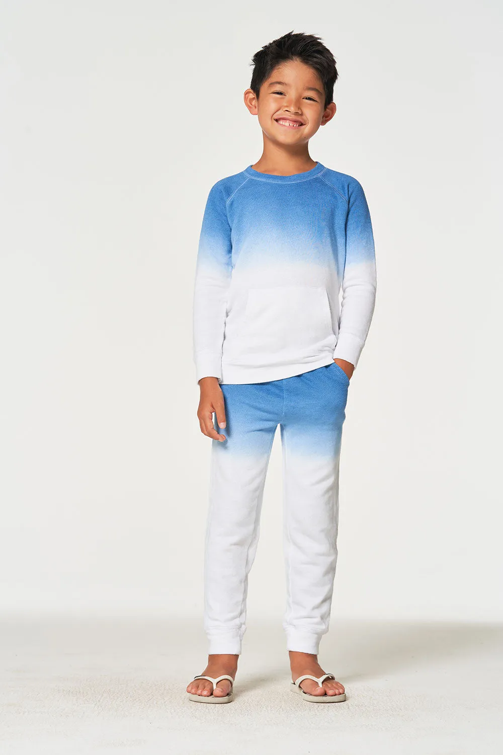 Boys Linen French Terry Long Sleeve Kanga Pocket Pullover