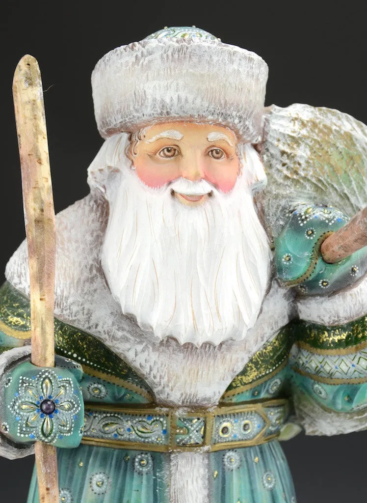 Bringing Home The Tree - Jeweled Russian Santa