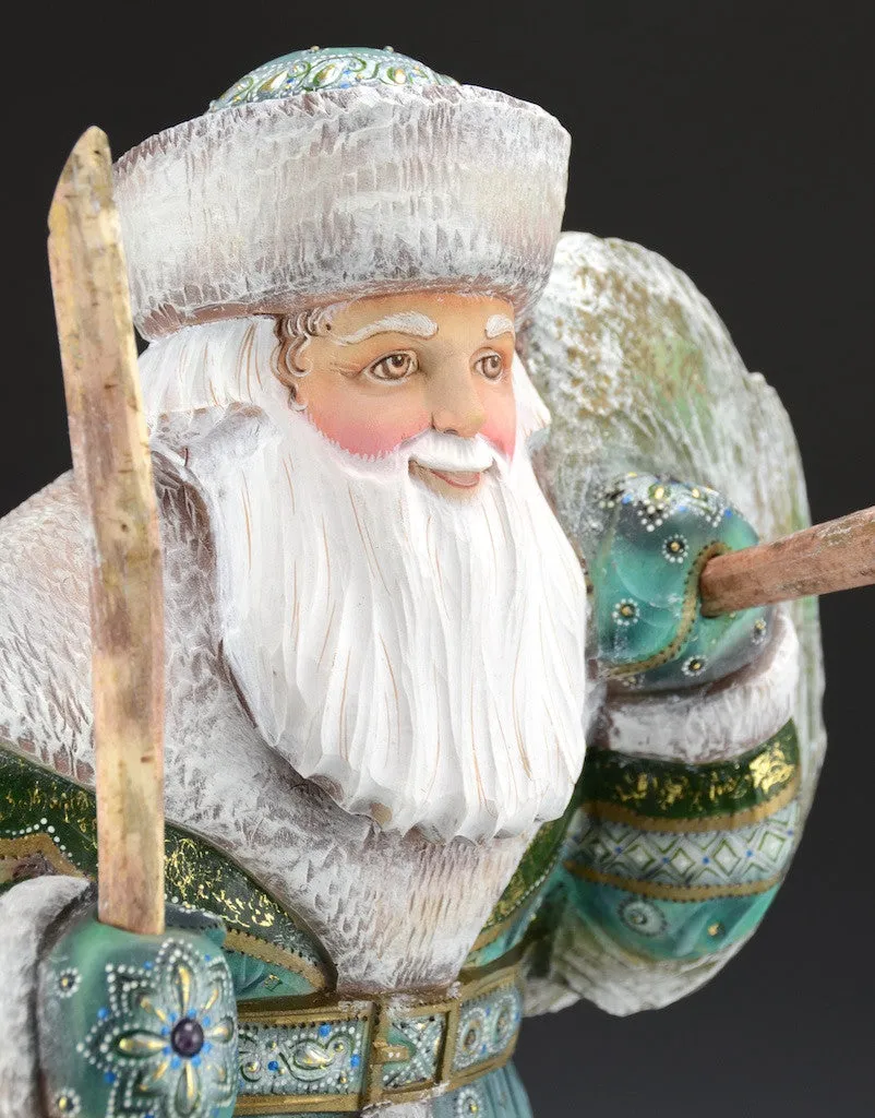 Bringing Home The Tree - Jeweled Russian Santa