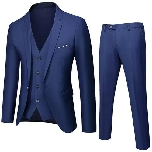 Business Suit Jacket Coat Blazers Trousers Waistcoat Men's Wedding Three Pieces Pants Vest Large Size Professional Suits