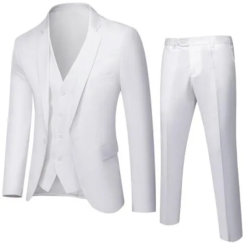 Business Suit Jacket Coat Blazers Trousers Waistcoat Men's Wedding Three Pieces Pants Vest Large Size Professional Suits