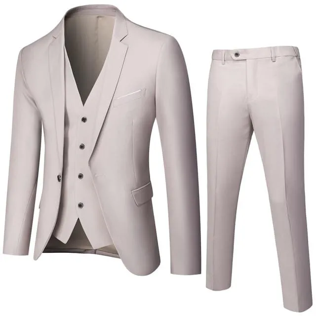 Business Suit Jacket Coat Blazers Trousers Waistcoat Men's Wedding Three Pieces Pants Vest Large Size Professional Suits