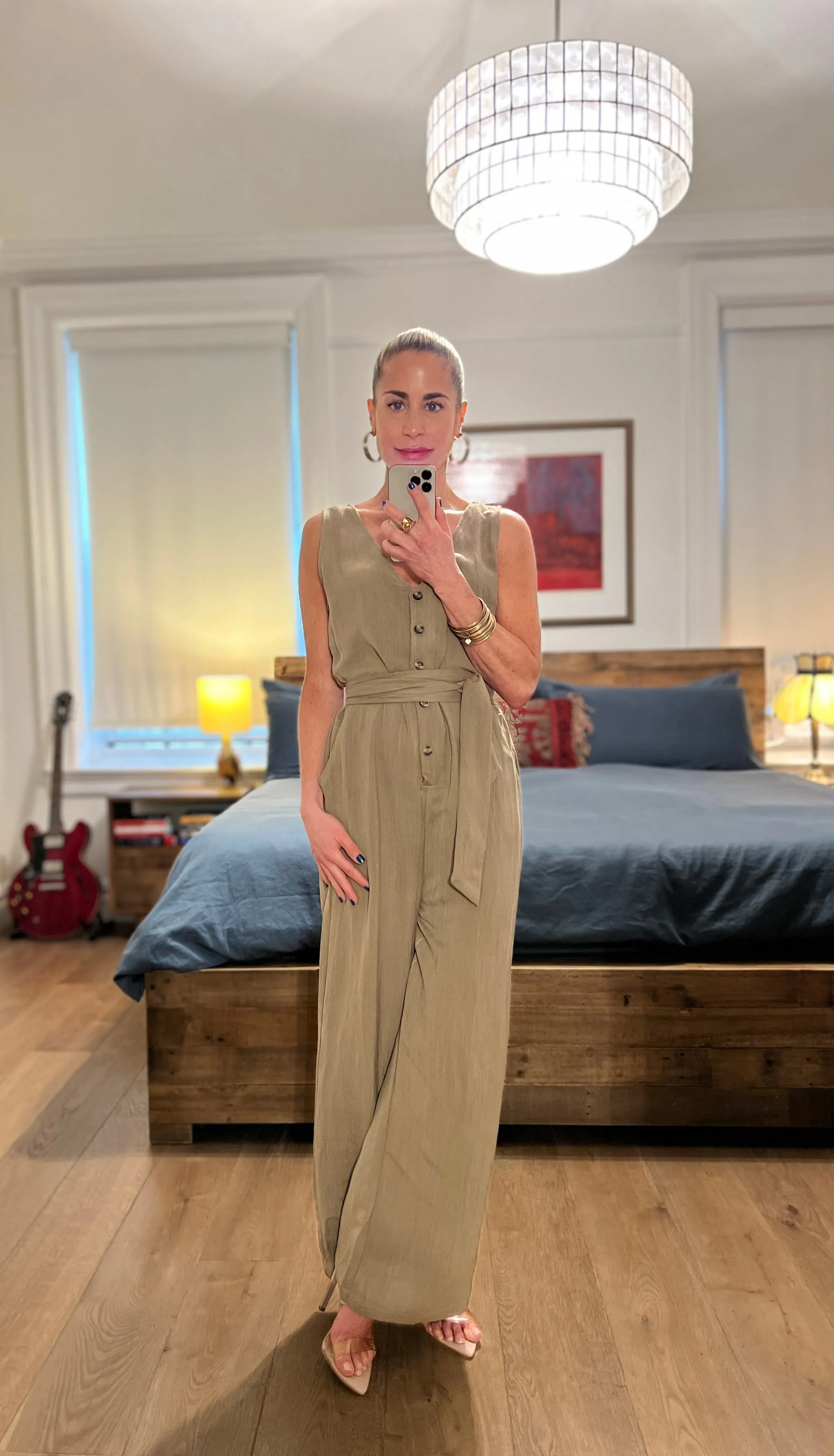 Buttondown Jumpsuit - Olive