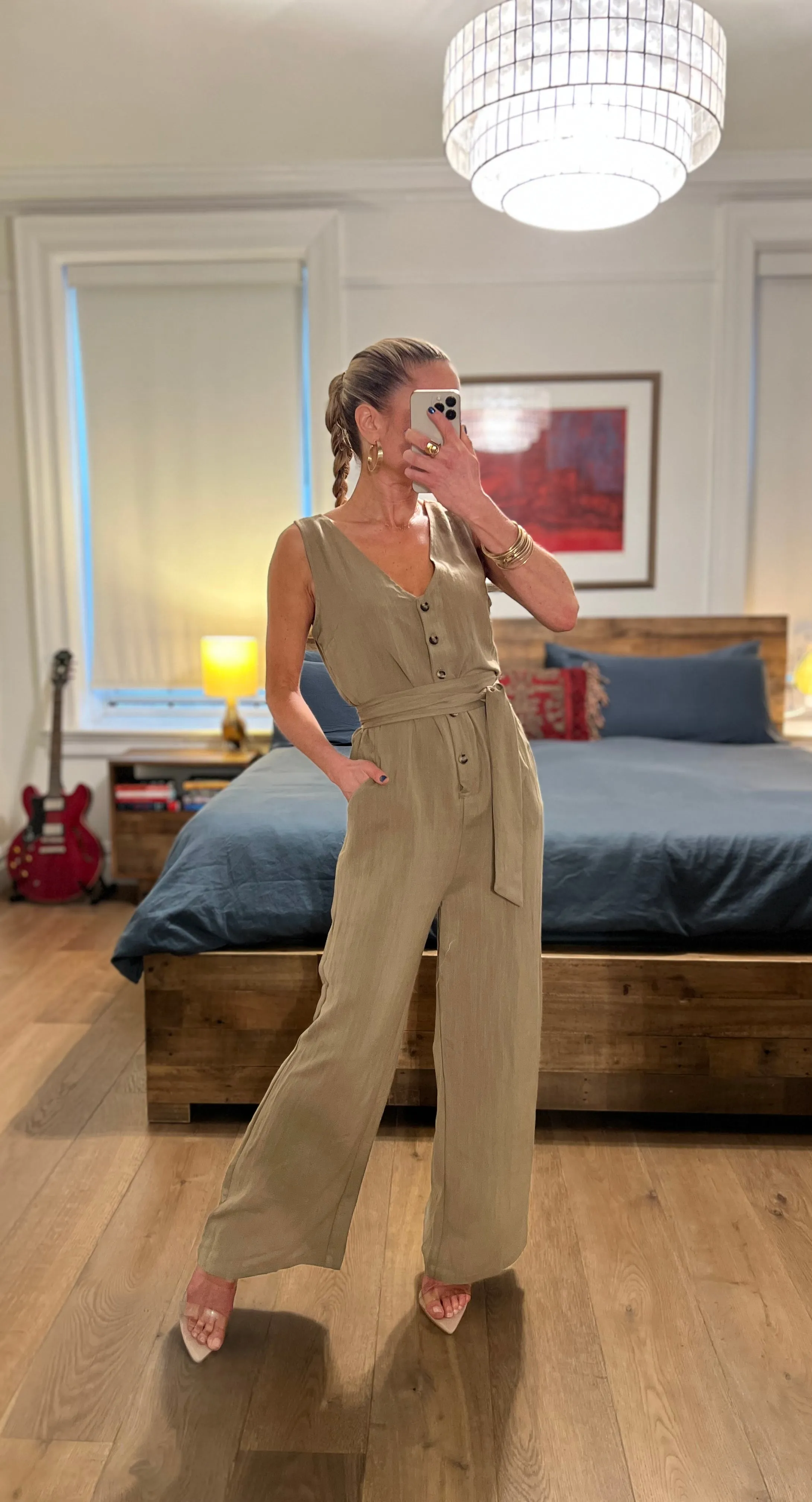 Buttondown Jumpsuit - Olive