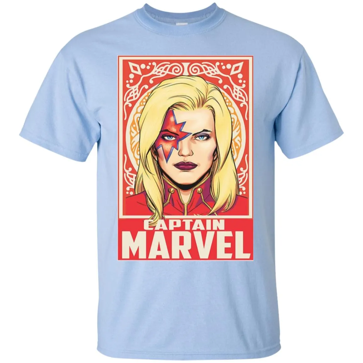 Captain Marvel Ornament Men Cotton T-Shirt