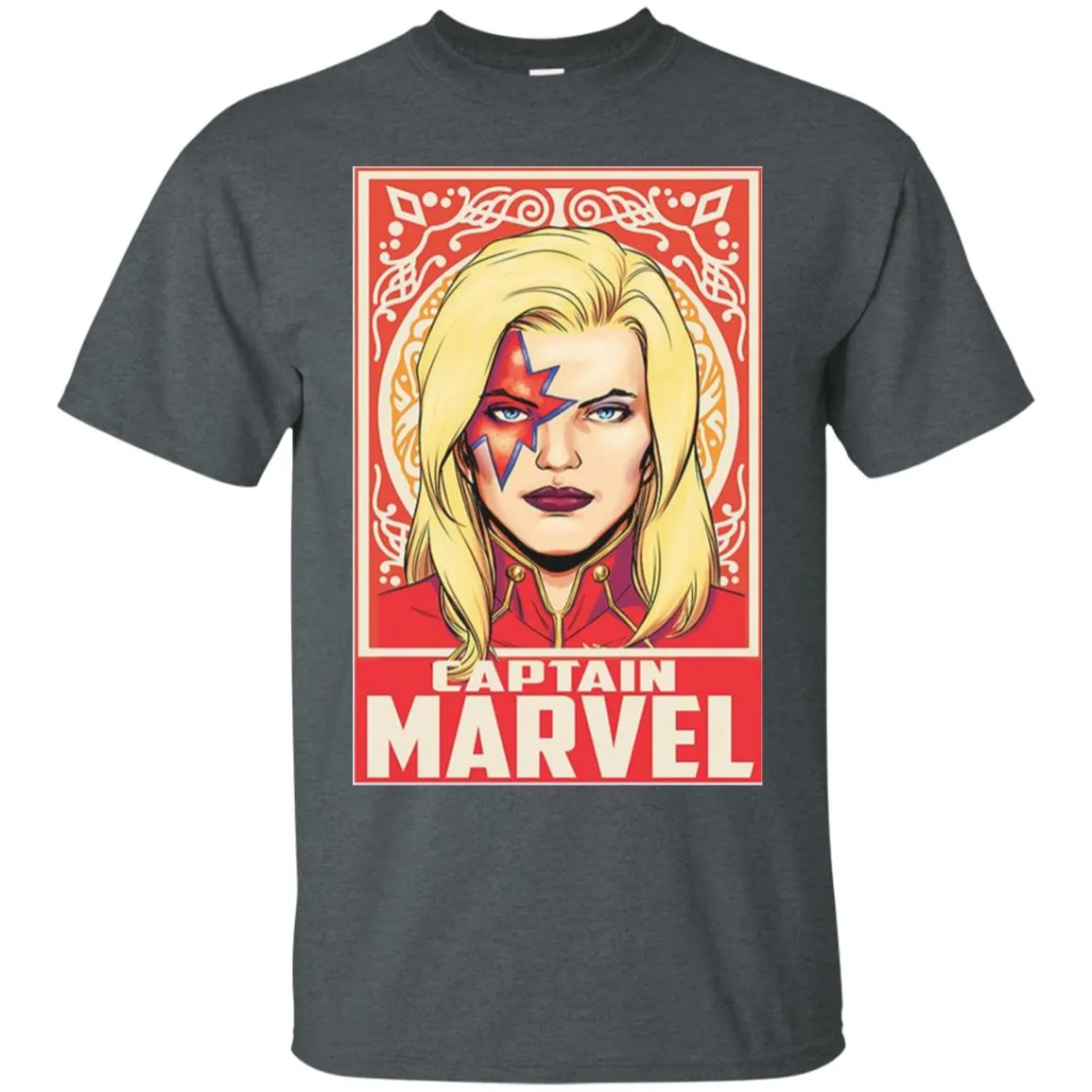 Captain Marvel Ornament Men Cotton T-Shirt