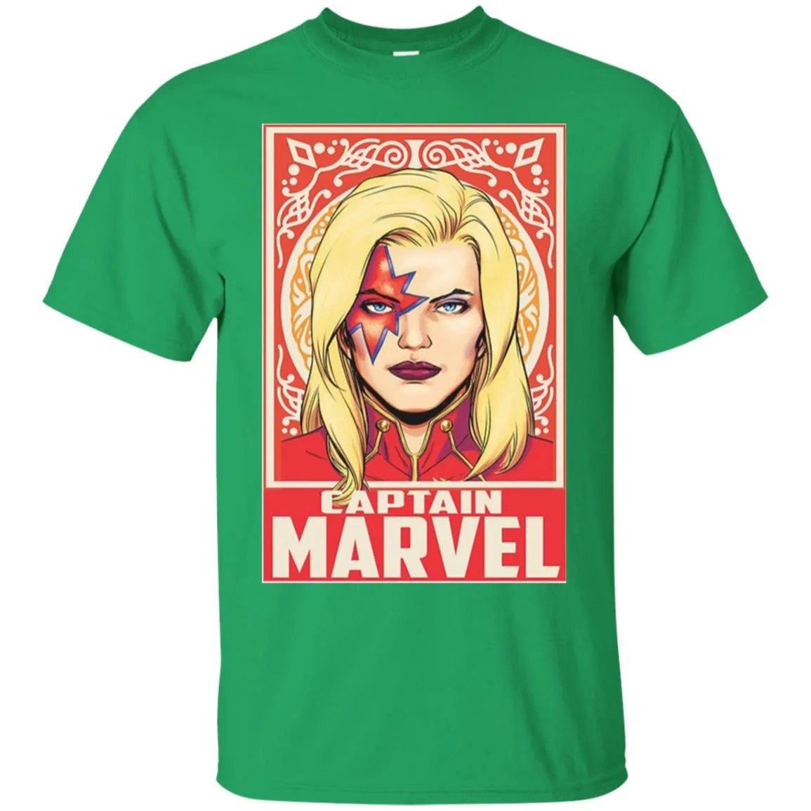 Captain Marvel Ornament Men Cotton T-Shirt