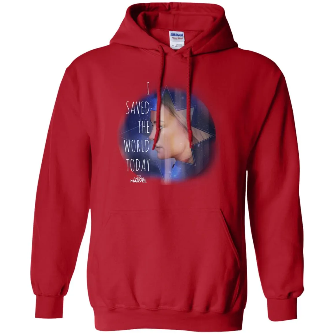 Captain Marvel Saved The World Portrait Pullover Hoodie Sweatshirt