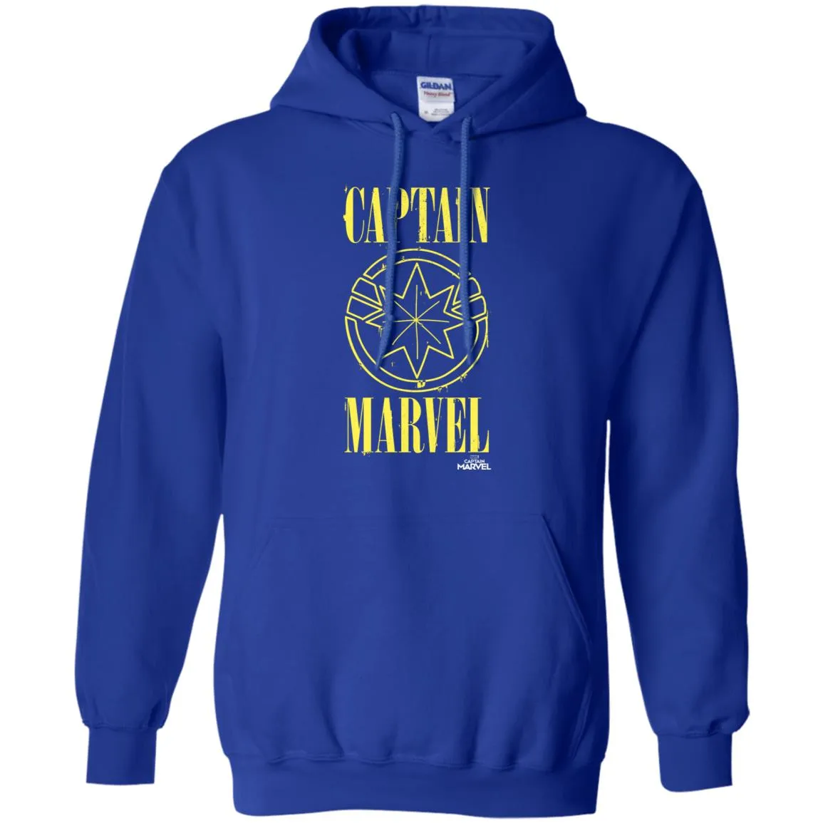 Captain Marvel Yellow Paint Drip Logo Pullover Hoodie Sweatshirt