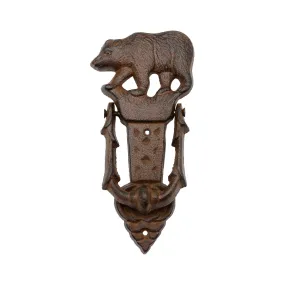 Cast Iron Rustic Black Bear Ornate Front Door Knocker