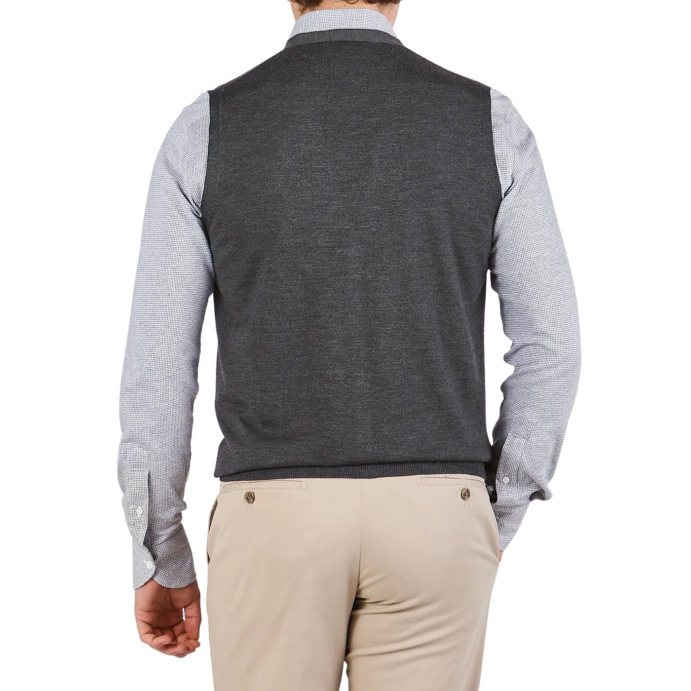 Charcoal Extra Fine Merino Wool Vest