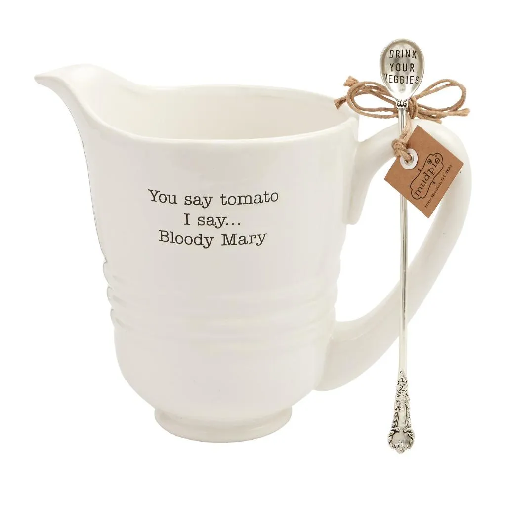 Circa Brunch Collection Bloody Mary Drink Serving Pitcher 8O Oz White 80 oz