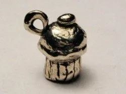 Cupcake With Cherry Top Genuine American Pewter Charm