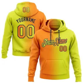 Custom Stitched Neon Yellow Bay Orange-Navy Gradient Fashion Sports Pullover Sweatshirt Hoodie