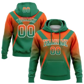 Custom Stitched Orange Kelly Green-White Fade Fashion Arrow Sports Pullover Sweatshirt Hoodie