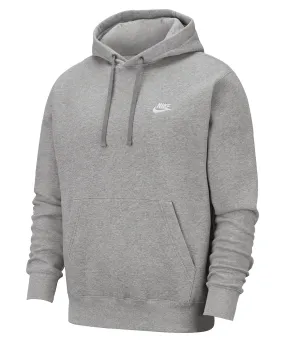 Dark Grey Heather/Matte Silver/White - Nike Club hoodie