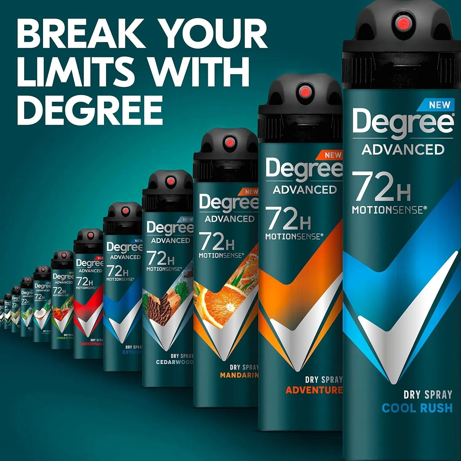 Degree Advanced Cool Rush Antiperspirant Deodorant Dry Spray - Men